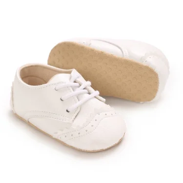 Tie one's shoes Newborn Baptist Shoes New Leather Gentleman Shoes Anti-slip Soft Bottom Indoor Baby Boys and Girls Casual Shoes 3