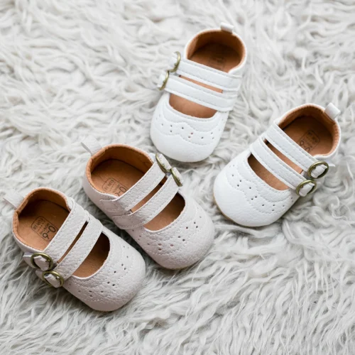 Newborn Baby Girls Classic Vintage Leather Toddler Princess Group Shoes Soft Non-slip Soles First Toddler Shoes 0-18 Months 1