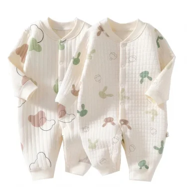 3 Layers Newborn Jumpsuit Cotton Bear Bunny Cartoon Baby Romper Autumn Winter Toddler Outfit Infant Onesie Kids Boy Girl Clothes 1