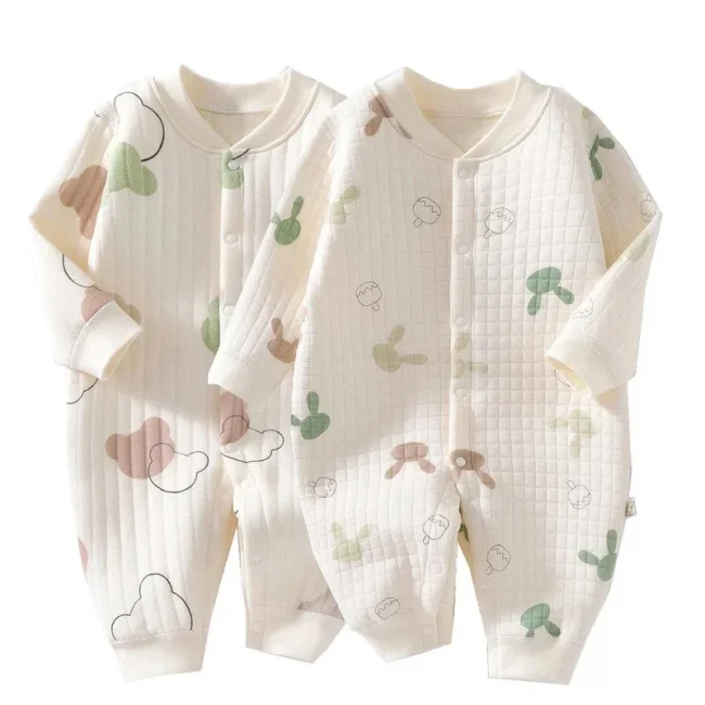 3 Layers Newborn Jumpsuit Cotton Bear Bunny Cartoon Baby Romper Autumn Winter Toddler Outfit Infant Onesie Kids Boy Girl Clothes 1