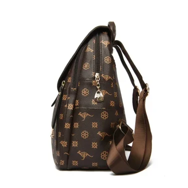Vintage Printing Women Backpack Large Capacity with Multiple Pockets Casual Daypack Designer Leather Backpack Travel Bagpack 5