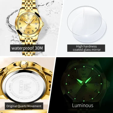 OLEVS sell well Quartz Watch for Women Rhombus Mirror Solid Stainless steel Date Digital Dial Waterproof Elegant Bracelet Watch 4