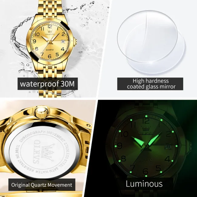 OLEVS sell well Quartz Watch for Women Rhombus Mirror Solid Stainless steel Date Digital Dial Waterproof Elegant Bracelet Watch 4
