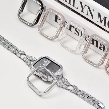 Hard PC Frame Diamond Case For Apple Watch Series 10 42mm 46mm Protective Cover 40MM 44MM for iWatch 4 5 6 SE 7 8 9 41MM 45MM 4