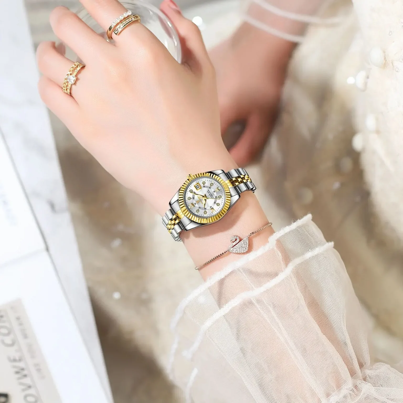 POEDAGAR Luxury Watch For Woman Luminous Waterproof Date Stainless Steel Ladies Watch Fashion Casual Quartz Women's Watches Gift 5