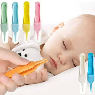 ABS Plastic Nose Navel Cleaning Baby Safety Care Round Head Clamp Infant Tweezers Nasal Cleaner Cleaner Clip Clean Tweezers 1Pcs 1
