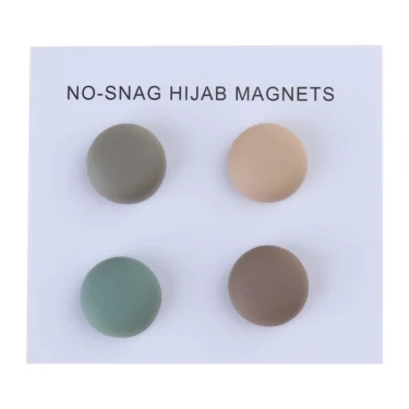 R2LE 4Pcs/set Round Hijab Pins Muslim Multi-Use Magnet Scarf Brooch Clip Safe Hijab Pins Jewelry Gifts for Women Girl Teen 3
