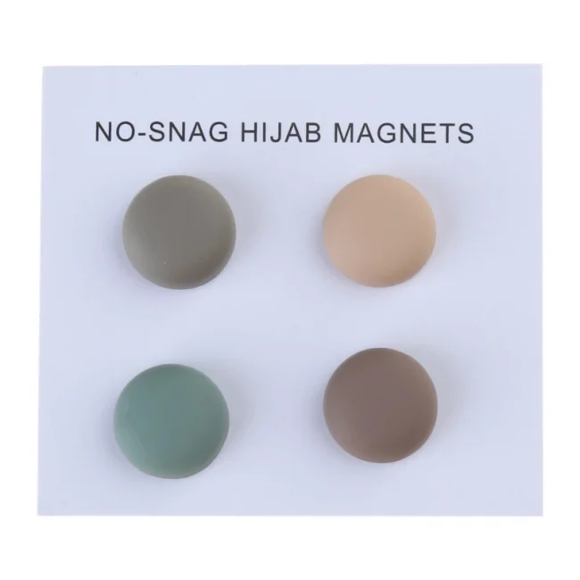 R2LE 4Pcs/set Round Hijab Pins Muslim Multi-Use Magnet Scarf Brooch Clip Safe Hijab Pins Jewelry Gifts for Women Girl Teen 3