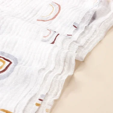 Baby Face Towel Infant Four-layer Muslin Gauze Burp Cloth Handkerchief Hanging Rope Pure Cotton Soft Small Square Towels 23*23cm 5