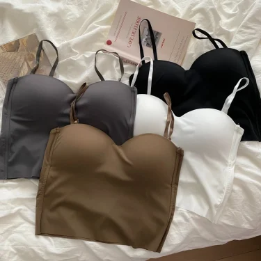 Seamless Camisole for Women Fitness Crop Tops Summer Thin Elegant Sexy All-match Casual One-piece Ice Silk Underwear Tanks Top 1