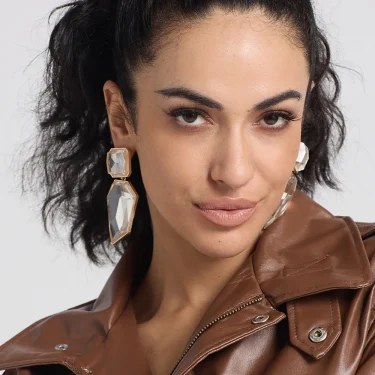 Fashion Irregular Resin Stone Big Dangle Earrings for Women Geometric Transparent Crystal Pendant Earrings Statement Jewelry 5