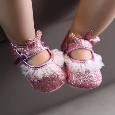 Summer Fashion Newborn Pink Baby Shoes Non-slip Cloth Bottom Shoes Girl Elegant Breathable Leisure Baby First Walking Shoes 1