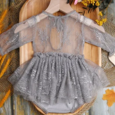 Ylsteed 2 Pieces Set Newborn Girl Lace Dress Romper with underpants Baby Girl Photography Outfits 3