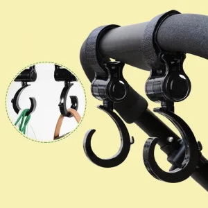 2Pcs Baby Stroller Accessories Hook Multi Purpose 360 Degree Rotating Stroller Hanging Hooks Bag Holder Baby Accessories 1