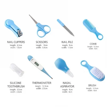 6/8pcs/Set Newborn Baby Kids Nail Hair Health Care Thermometer Grooming Brush Kit Care Baby Essentials Newborn Material Safety 4