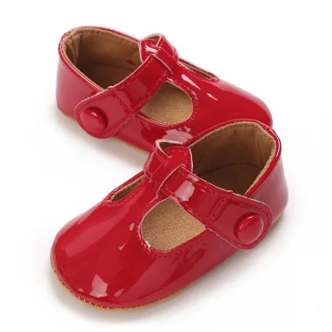 Cute 0-18M Newborn Girl Spring and Autumn PU Multi color Princess Shoes Soft Rubber Sole Anti slip Baby First Step Walking Shoes 4