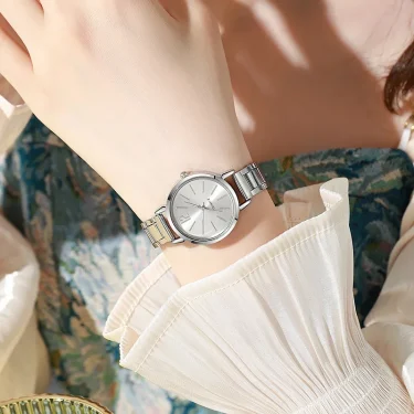 MAYZHISU Women's Wristwatch Simple Round Stainless Ladies Watches Gold Color Bracelet Quartz Watch Fashion Female Clock Gifts 3
