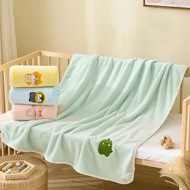 Printed baby bath towel 43*41 inches absorbent non-linting lovely embroidery pattern texture light and soft feel delicate 6