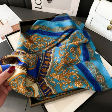 2025 New Fashion 70X70cmPrinted Women\'s Scarf Pashmina Silk Scarf Square Shawl Decorative Headband Neck Luxury Design Bandana 6