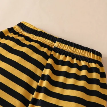3Pcs Cute Boys Baby Girls Baby Set Long Sleeve Bee Letter Bodysuit Onesies Striped Pants Hat Set Newborn Baby Clothes 0-18Months 5