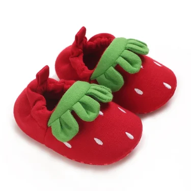 Cotton Cute Strawberry Winter Baby Booties Girl Boots Cotton Soft-Sole Non-Slip Warm Toddler First Walkers Infant Crib Shoes 2