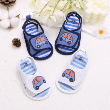 Baby toddler sandals, car soft-soled step shoes, breathable and non-slip, suitable for daily & vacation wear, spring and summer 1