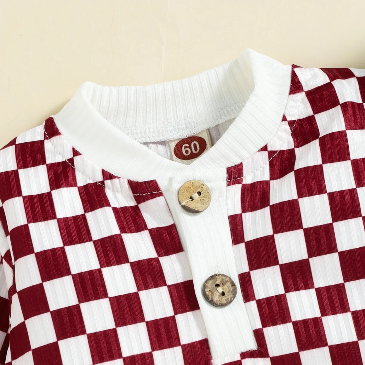 2PCS Autumn Boys And Babies Aged 0-2 Years Old Casual Fashionable Checkerboard Long-Sleeved Top + Solid Color Pants Set 4