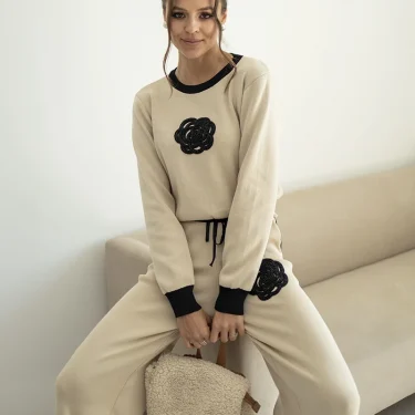 Casual Knitted Two Piece Women Sets Floral Sweater Matching Sets Knit Tracksuit Women Two Piece Set 2 Piece Winter Set For Women 3