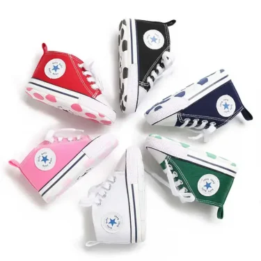 Canvas Sneakers Baby Boys Girls Shoes First Walkers Infant Toddler Anti-Slip Soft Sole Classical Newborn Baby Shoes 0-18 Months 1