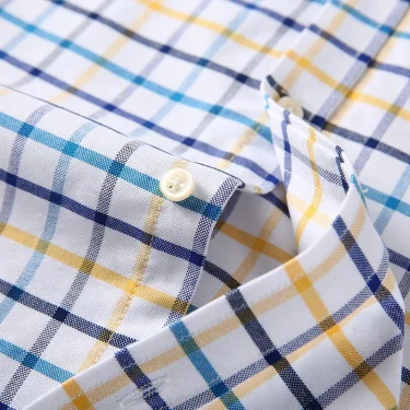100% Pure Cotton Oxford Shirts for Men Long Sleeve Plaid Shirt Striped Male BusinessTartan Red Shirt Mans Designer Clothes 4