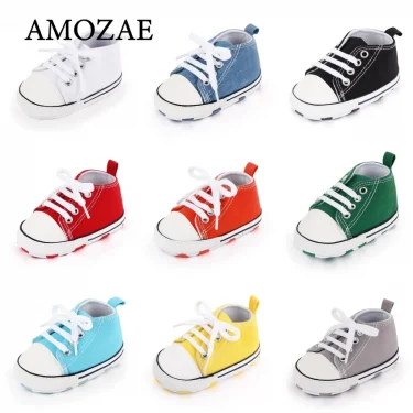 Baby Classical Sports Sneakers Newborn Baby Boys Girls Print First Walkers Shoes Infant Toddler Anti-slip Baby Shoes Pre-walkers 1