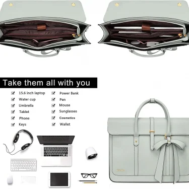 Laptop Bag for Women MacBook Air Pro 15 16 inch Notebook PU Leather Shoulder Bag Convertible Backpack Casual Handbag Briefcase 2