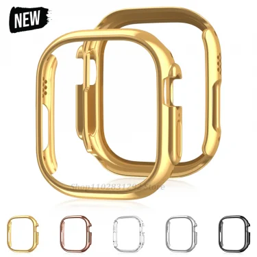 For Apple Watch 45mm 41mm 38mm 42mm 40mm 44mm Plated Skeleton Cover Hard PC Bumper Case Frame for iWatch SE 8 7 6 5 4 3 2 1 Case 1