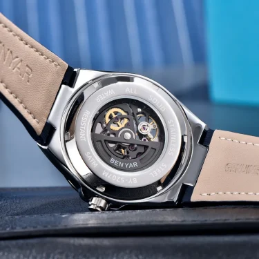 Benyar New Skeleton Automatic mechanical wristwatch Fashion Classic Watch Alloy daily waterproof watch BY5207 Hombre reloj 4