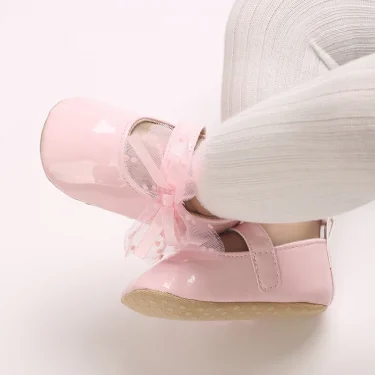 New Cute 0-18M Girls' Newborn Baby Shoes Classic Fashion Soft Sole Casual Princess Shoes First Walker Soft Sole for Toddlers 2