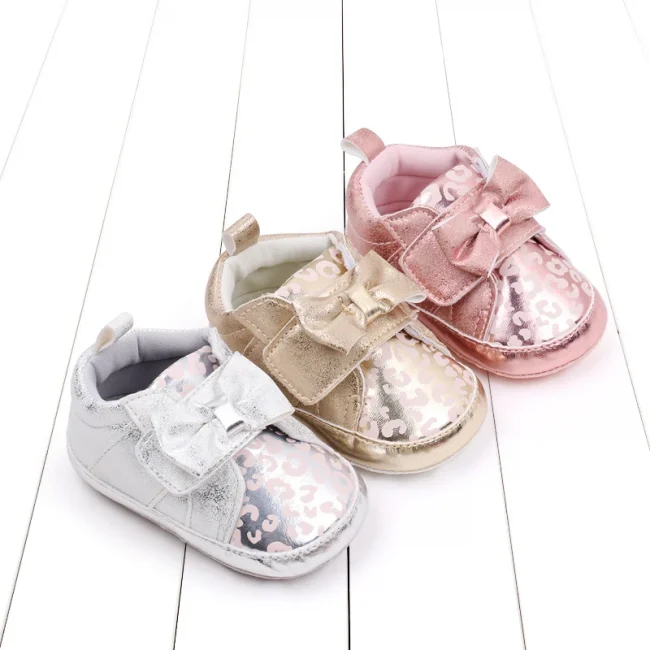 Baby Shoes Cute Bowknot Baby Girl Beautiful Shoes for 0-6-12 Months Soft High-quality Shiny Glitter New Fahion for Babys 5