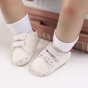 Fashion Infant Spring Shoe Newborn Infant Girl Boy Recreational Baptism Non-Slip Walking Shoe White Soft-soled Sneaker Prewalker 6