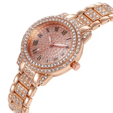 Casual Elegant All-Star Women's Quartz Watch Shiny Fine Zircon Mechanical Lady Wristwatches Fashion Folding Watches Buckle Watch 6