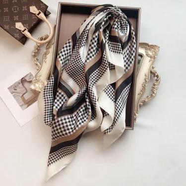 Luxury Brand Scarves for Women Shawl Print Silk Satin Hijab Scarf Female Bandana 70*70cm Square Shawls Scarfs For Ladies 2025 5