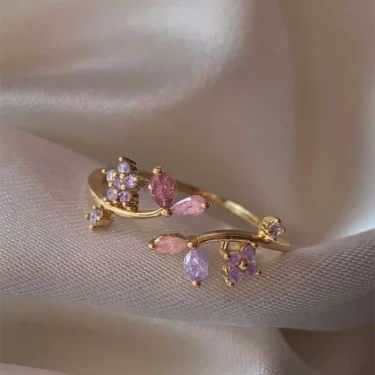 1pc New Y2K ins Cute Colorful Zircon Heart Flower Moon Butterfly For Women Girls Exquisite Fashion Jewelry Gifts 4
