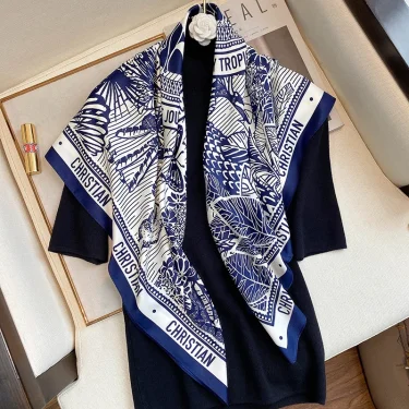 Luxury Brand Silk Satin Square Scarf Women Hijab Bandana Muslim Headscarves Shawl Wrap Ladies Headband Neckerchief Foulard 90cm 2