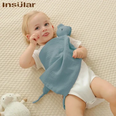Muslin Baby Comfort Towel Cotton Comforter Blanket Soft Newborn Sleeping Dolls Kids Fashion Sleep Toy Soothe Appease Towel Bibs 4