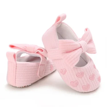 0-18M Lovely Pink Spring Autumn Style Lovely Bow Solid Color Princess Shoes 0-18 Months Baby Casual Shoes Newborn Toddlers 4
