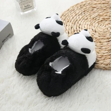 Children Toddler Girl Slippers Indoor Winter Plush Warm Shoes Cartoon 3D Panda Kid Boy Soft Rubber Sole Home Footwear Baby Items 4