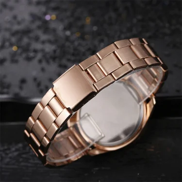 Luxury New Brand Women Watch Fashion with Diamonds Crystal Design Quartz Watches Leisure Rose Gold Stainless Steel Strap Clock 2