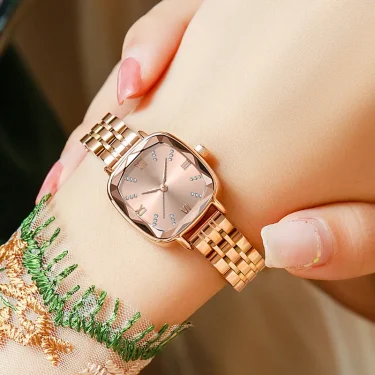 UTHAI V1 Women's Fashion Square Quartz Watch Water Diamond Multi faceted Mirror Face Female's Simple Trendy Versatile Wristwatch 2