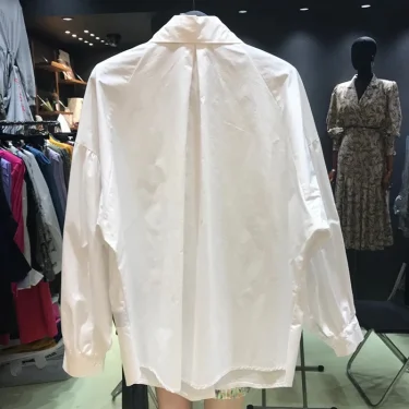 Spring Fashion Long Sleeve Shirt Pointed Collar Office Lady Blouse Office Women Shirts Turn Down Collar Loose Clothing 15630 6
