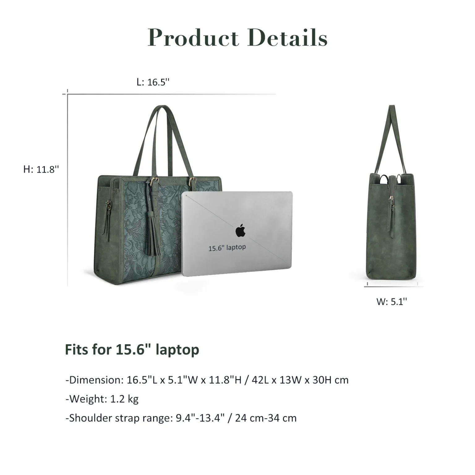 ECOSUSI Laptop Tote Fits Up to 15.6 Inch Briefcase for Women Office Handbags large Capacity with 3 Layer Compartments 5