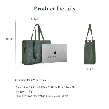 ECOSUSI Laptop Tote Fits Up to 15.6 Inch Briefcase for Women Office Handbags large Capacity with 3 Layer Compartments 5