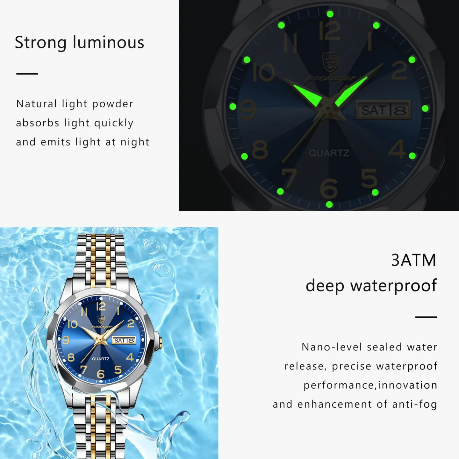 POEDAGAR Luxury Ladies Wristwatch Waterproof Luminous Date Week Women Quartz Watch Stainless Steel Women‘s Watches Female Reloj 3